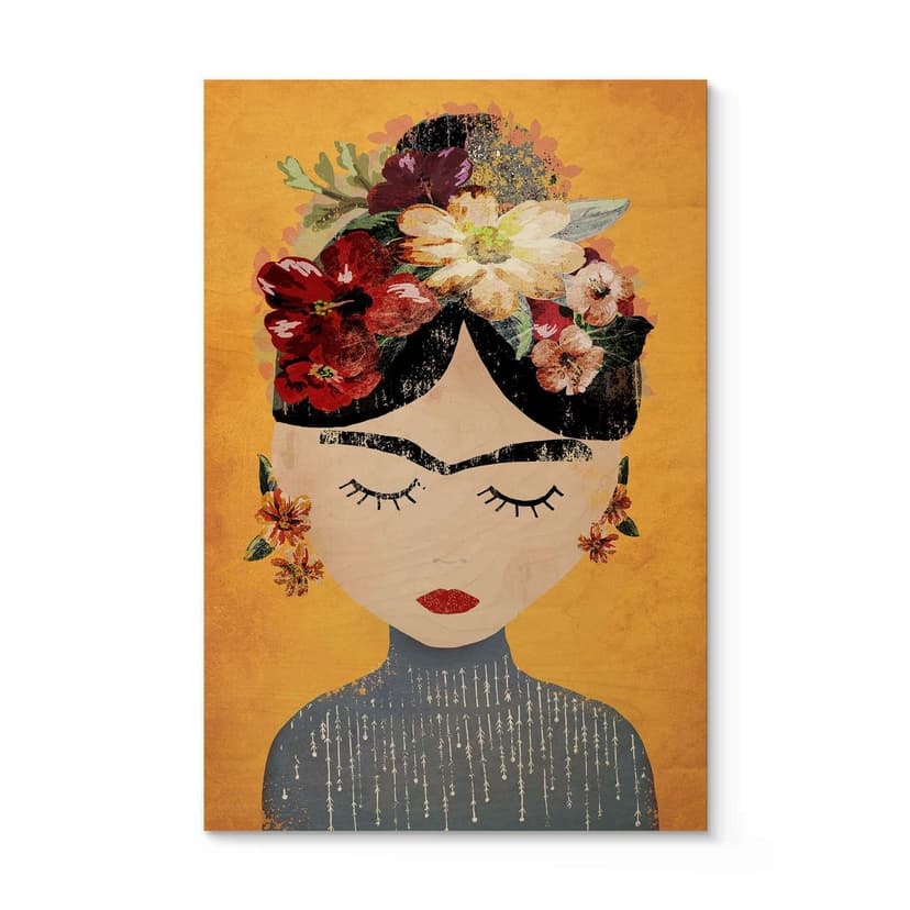 Plakat drewniany Treechild - Flowery Frida