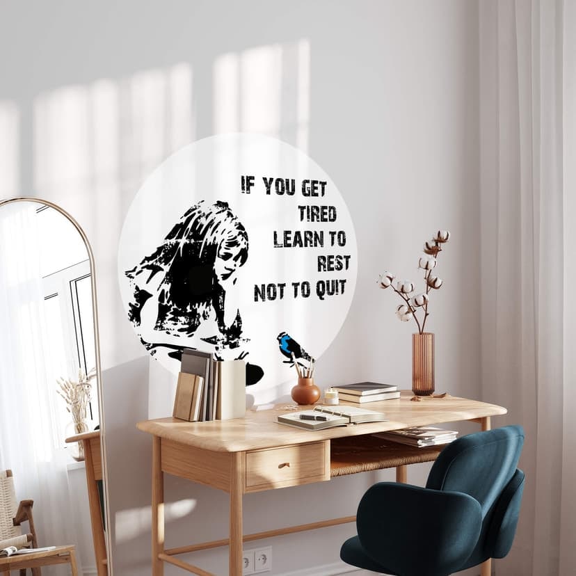 Naklejka na ścianę Banksy - If you get tired - Round