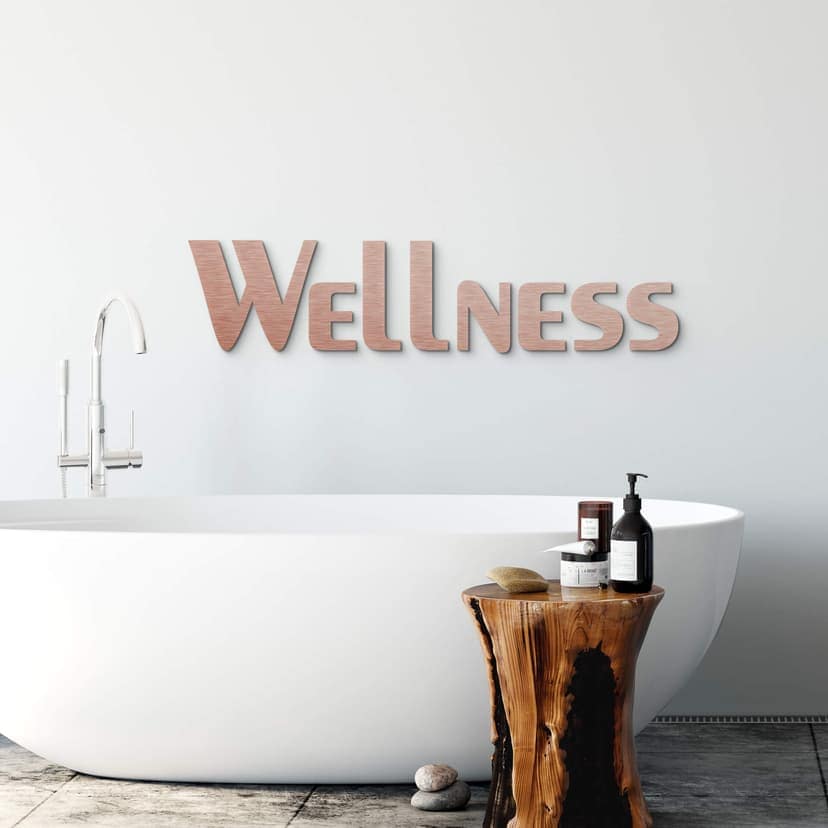 Aluminiowe litery Dibond - efekt miedzi - Wellness