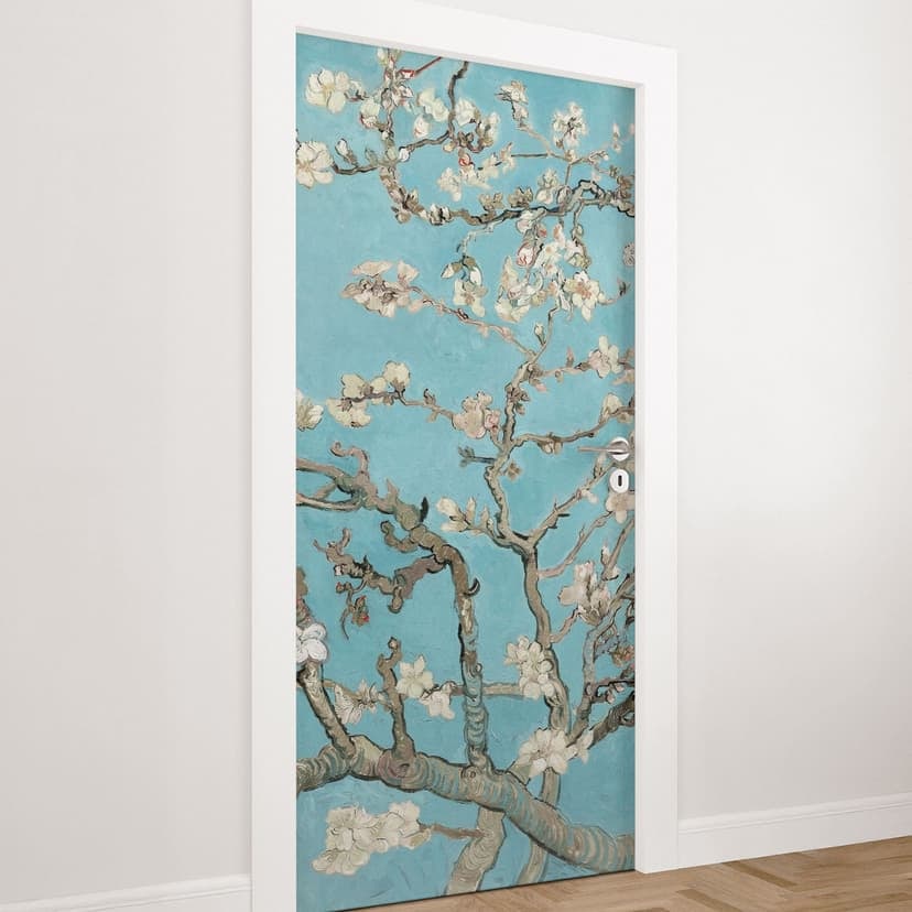 Folia na drzwi z kwiatem migdałowca - van Gogh - Samoprzylepna dekoracja drzwi