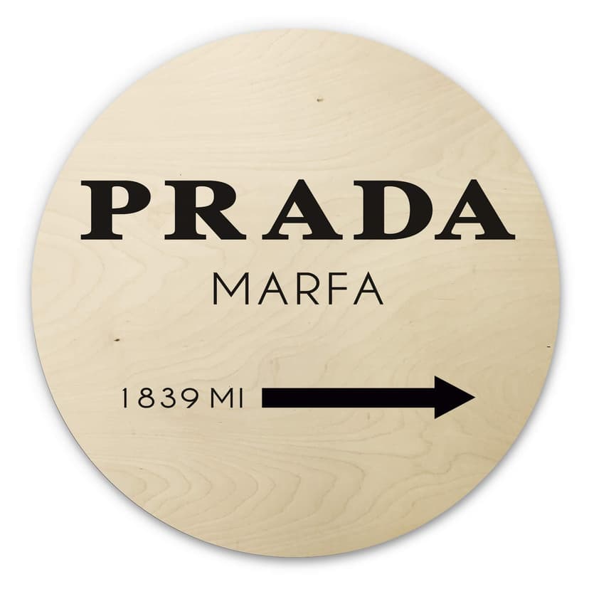 Obraz drewniany - Prada Marfa - Okrągły