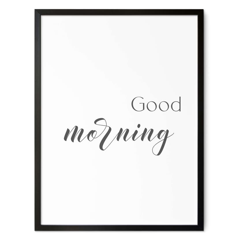 Plakat z typografią Dzień dobry