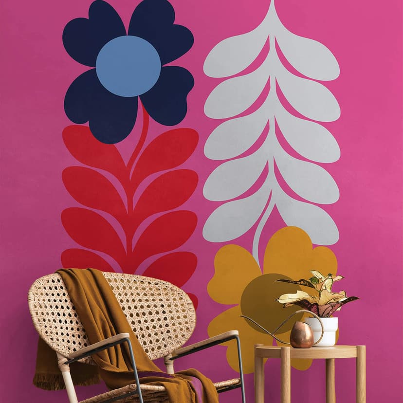 Fototapeta w kwiaty - Collett - Kolorowe kwiaty retro