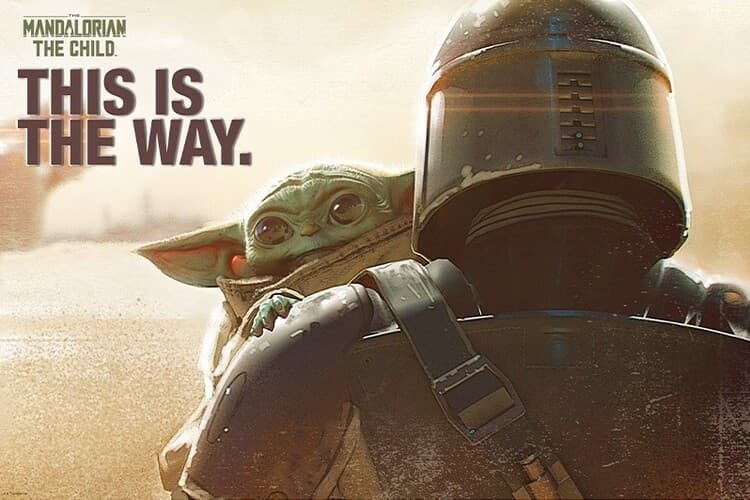 Poster, Filmposter Star Wars: The Mandalorian - Mando &amp; The Child 91,5x61 cm