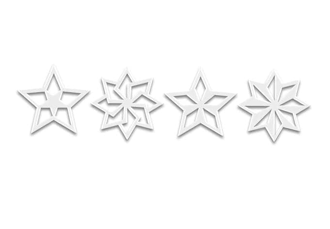 Akrylowa ozdoba choinkowa Stars Geo (4 szt.)