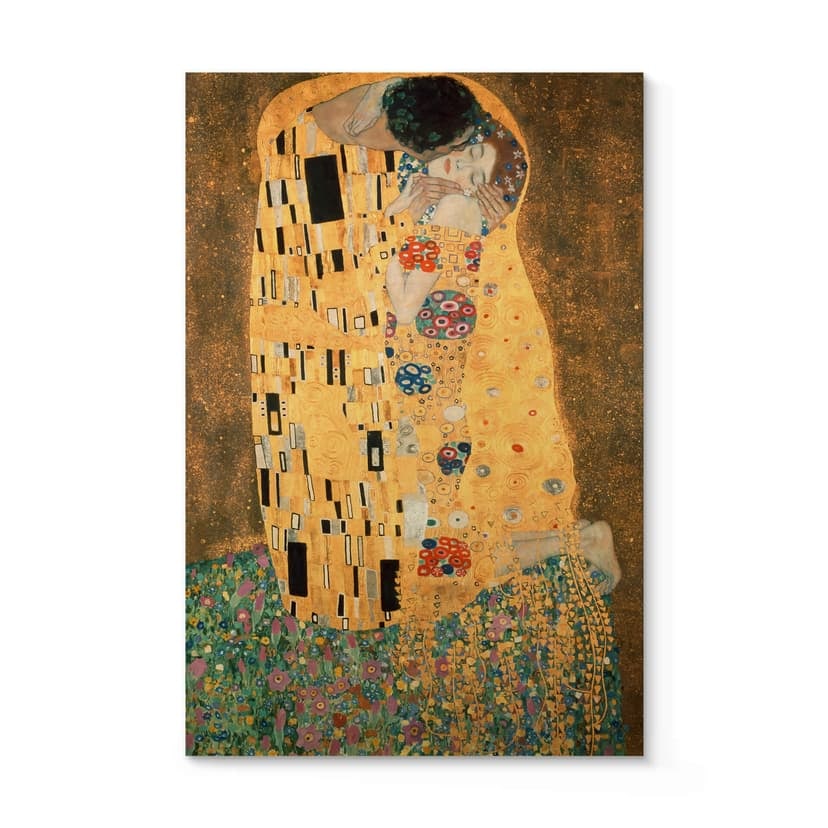Plakat drewniany z nadrukiem - Klimt - Pocałunek