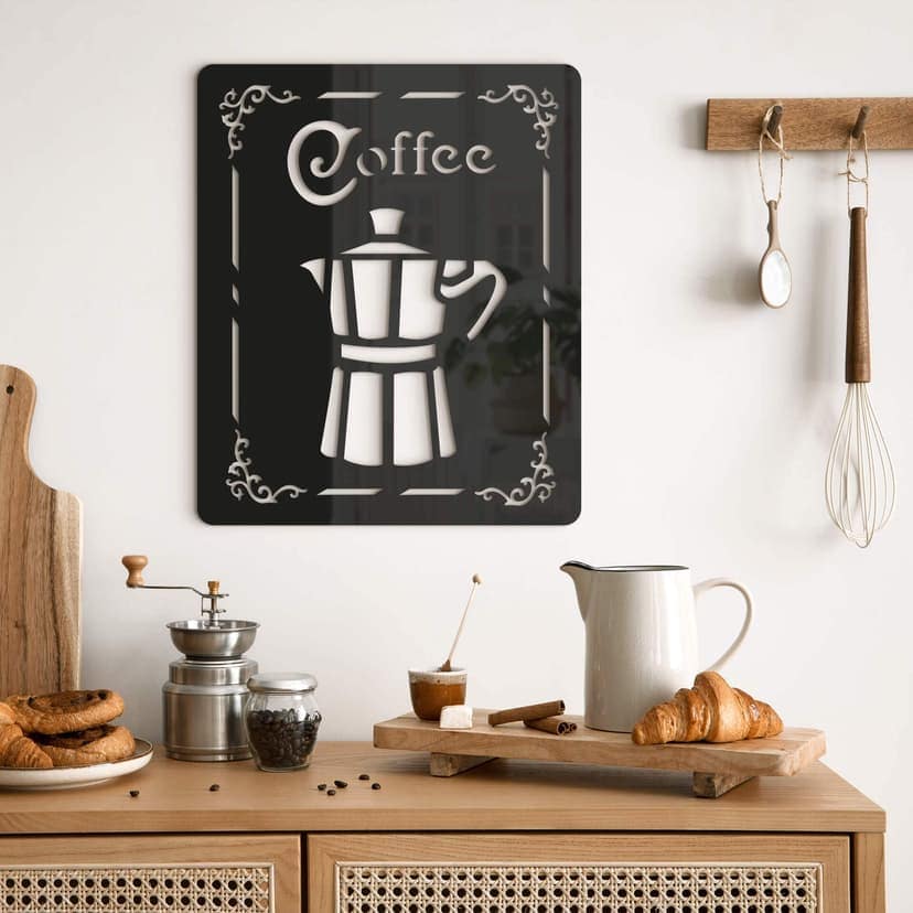 Akrylowy ozdobny znak kawy - dzbanek do kawy espresso