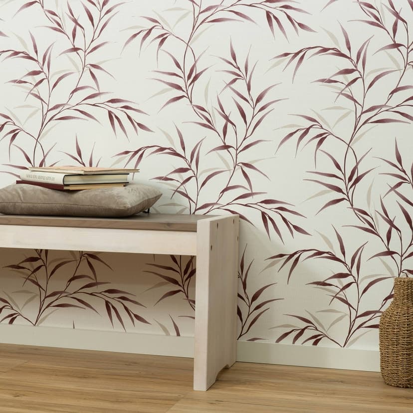 Tapeta z motywem liści Guido Maria Kretschmer Yamato Fashion for Walls 5 czerwony