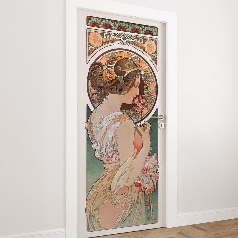 Folia na drzwi kwiatek do kluczy - Mucha - Samoprzylepna dekoracja drzwi