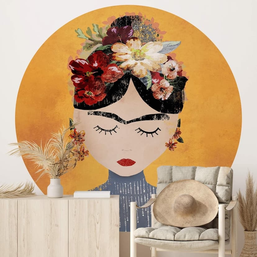 Fototapeta na ścianę Treechild - Floral Frida - okrągła - tapeta flizelinowa/tapeta flizelinowa samo