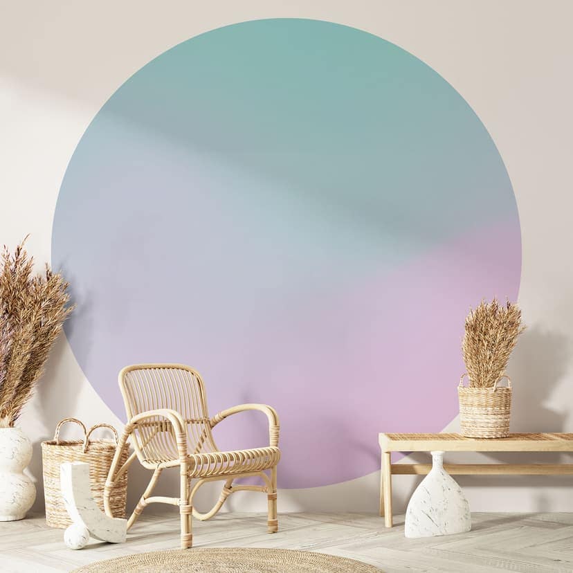 Ombre - Cotton Candy Dream - Fototapeta okrągła - tapeta flizelinowa/tapeta flizelinowa samoprzylepn