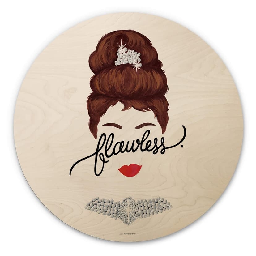 Okrągły drewniany obraz Tohmé - Flawless Audrey