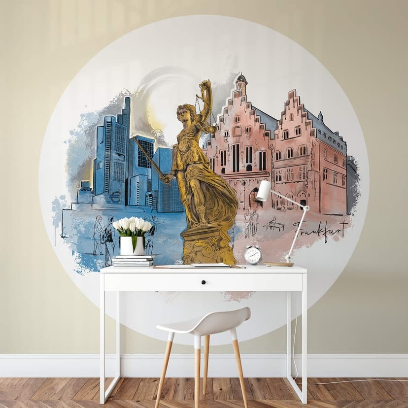 Fototapeta Frankfurt - okrągła - Pokochaj swoje miasto - tapeta flizelinowa/tapeta flizelinowa samop