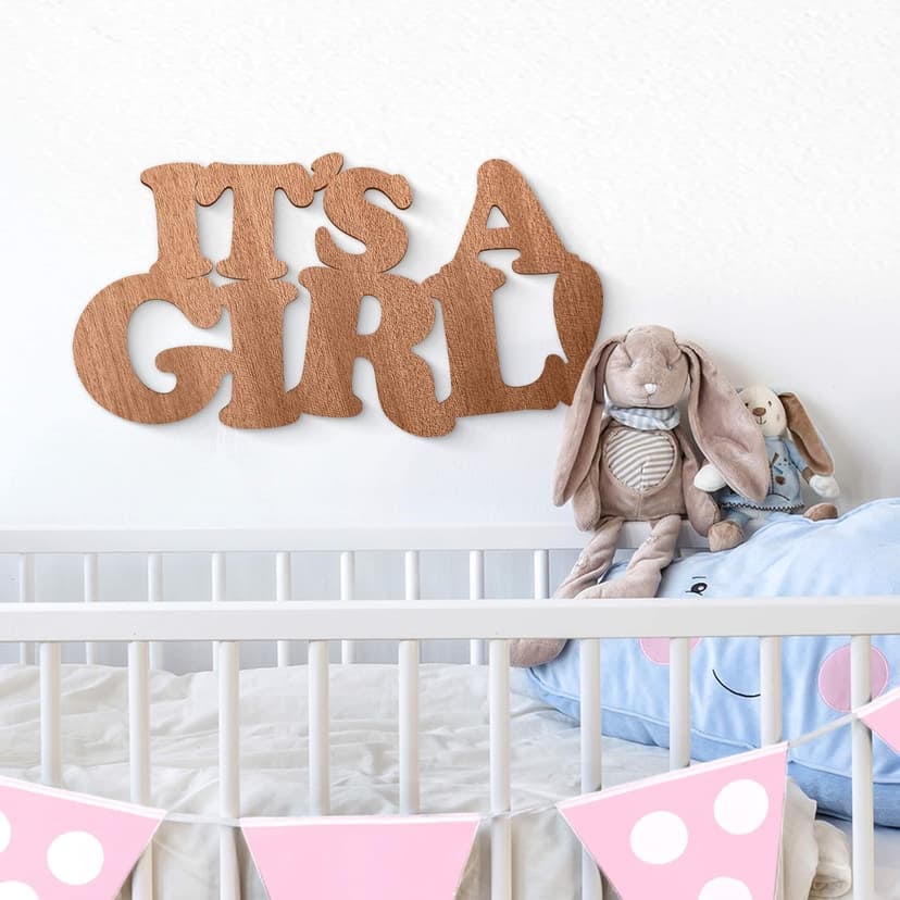 Dekoracja drewniana mahoń - It's a Girl