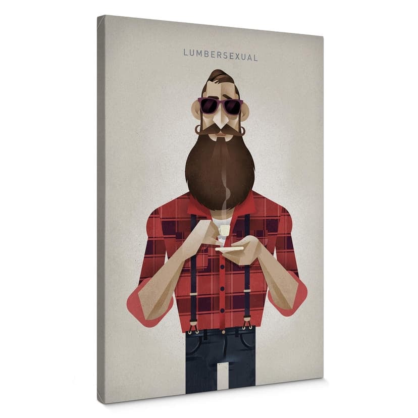 Brązowy obraz na płótnie - Lumbersexual