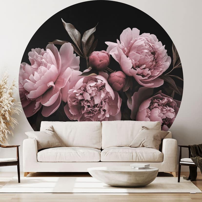 Fototapeta z różami Peonies - okrągła tapeta w kwiaty - Haase - tapeta flizelinowa/tapeta flizelinow