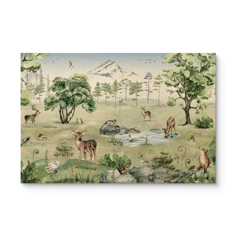 Plakat drewniany Kikki Belle - Las jeleni