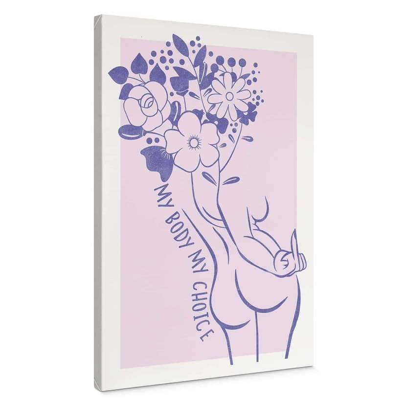 Obraz na płótnie Body Positivity - Line Art Floral