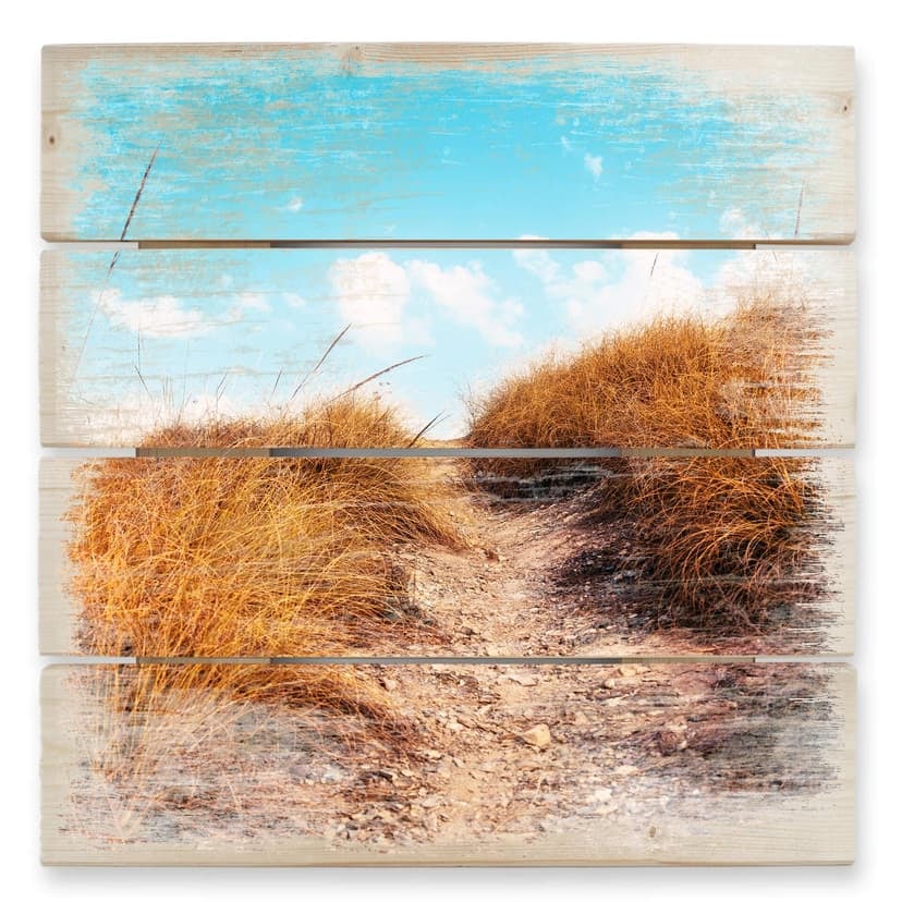 Obraz drewniany plaża - 40x41,5 cm