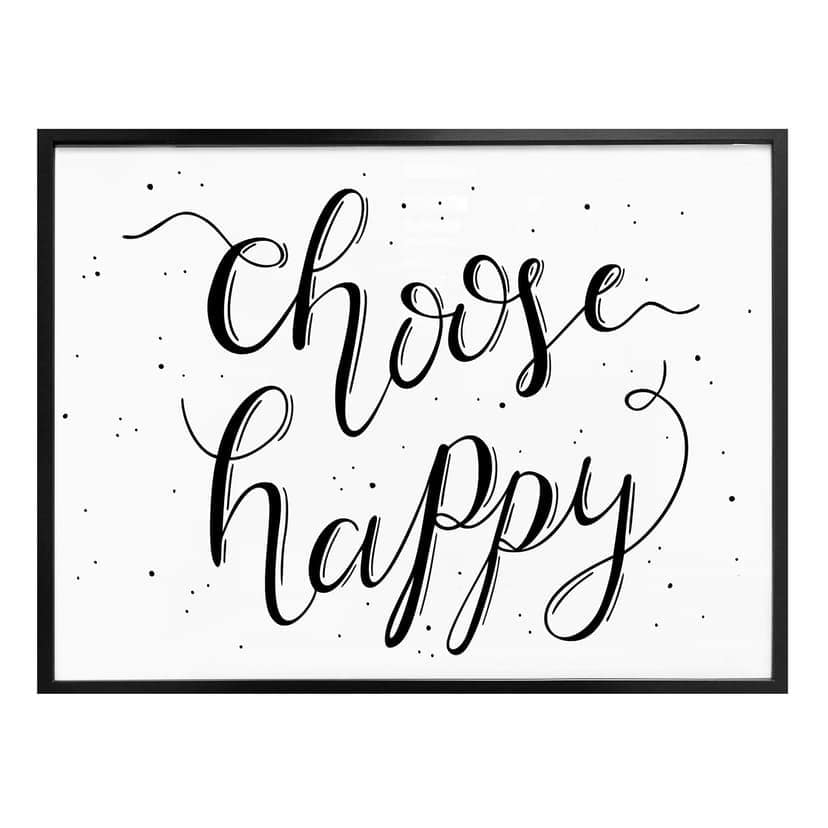 Plakat Choose Happy - biały