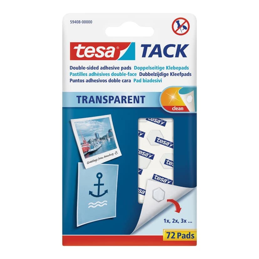tesa® TACK - dwustronne płatki samoprzylepne 72 szt.