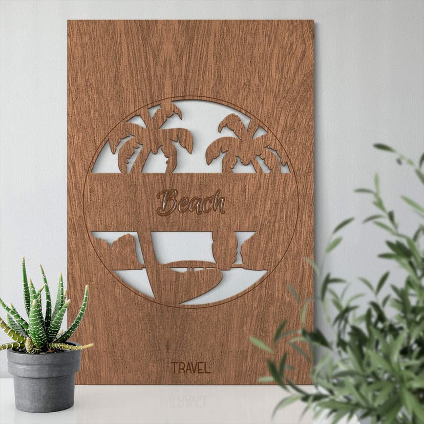 Mahoniowy obraz dekoracyjny - Travel Beach