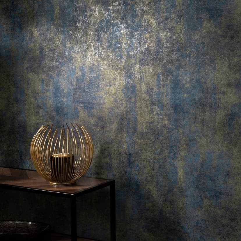 Tapeta flizelinowa SHINY CONCRETE Elle Decoration 4, niebieska