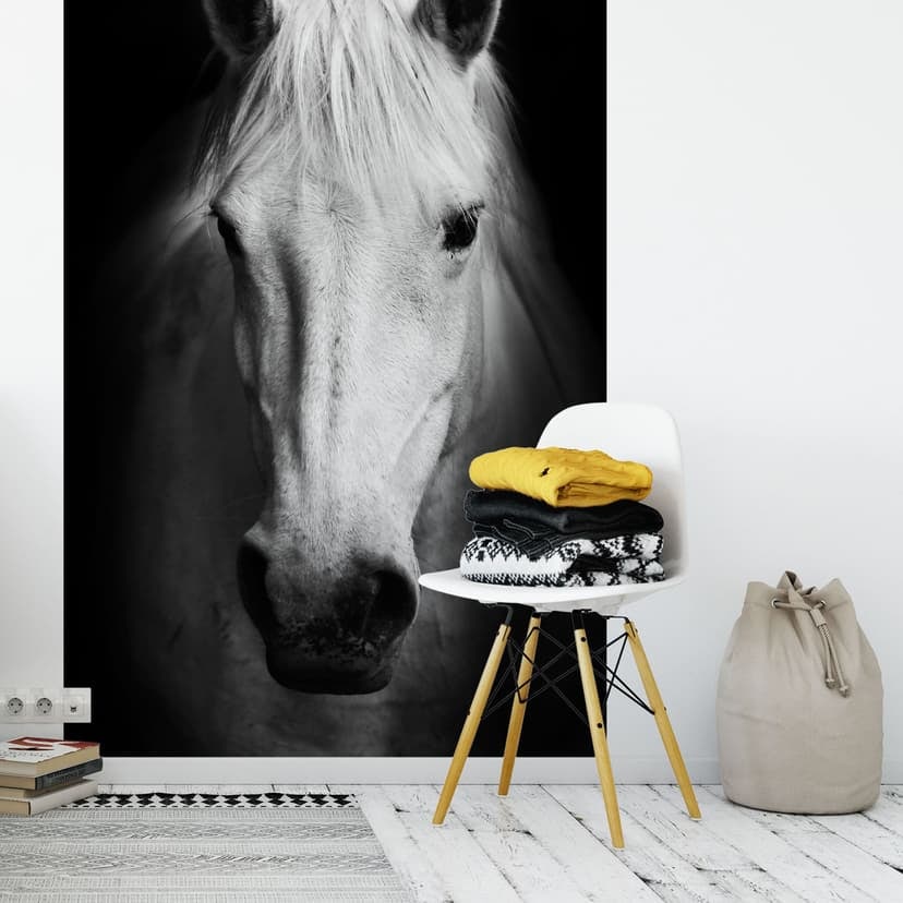 Fototapeta Biały koń - 144x260 cm