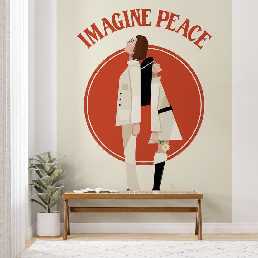 Fototapeta Imagine Peace - Dwoje dla pokoju i nadziei - Retrodrome