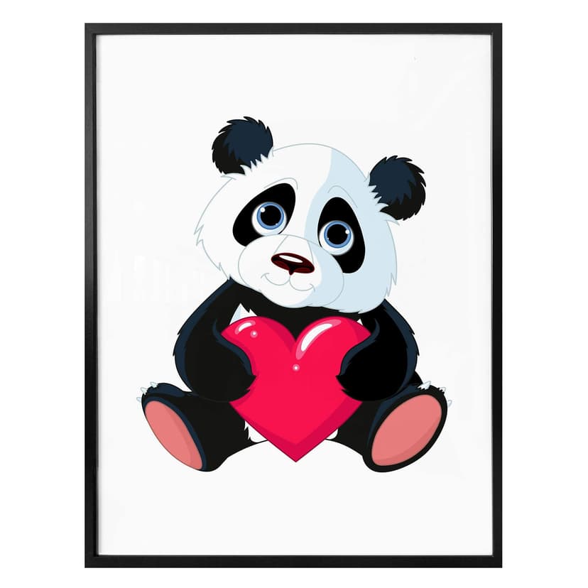 Plakat panda z sercem