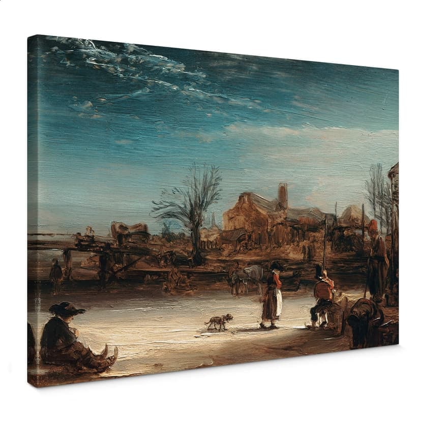 Obraz na płótnie Rembrandt - Pejzaż zimowy