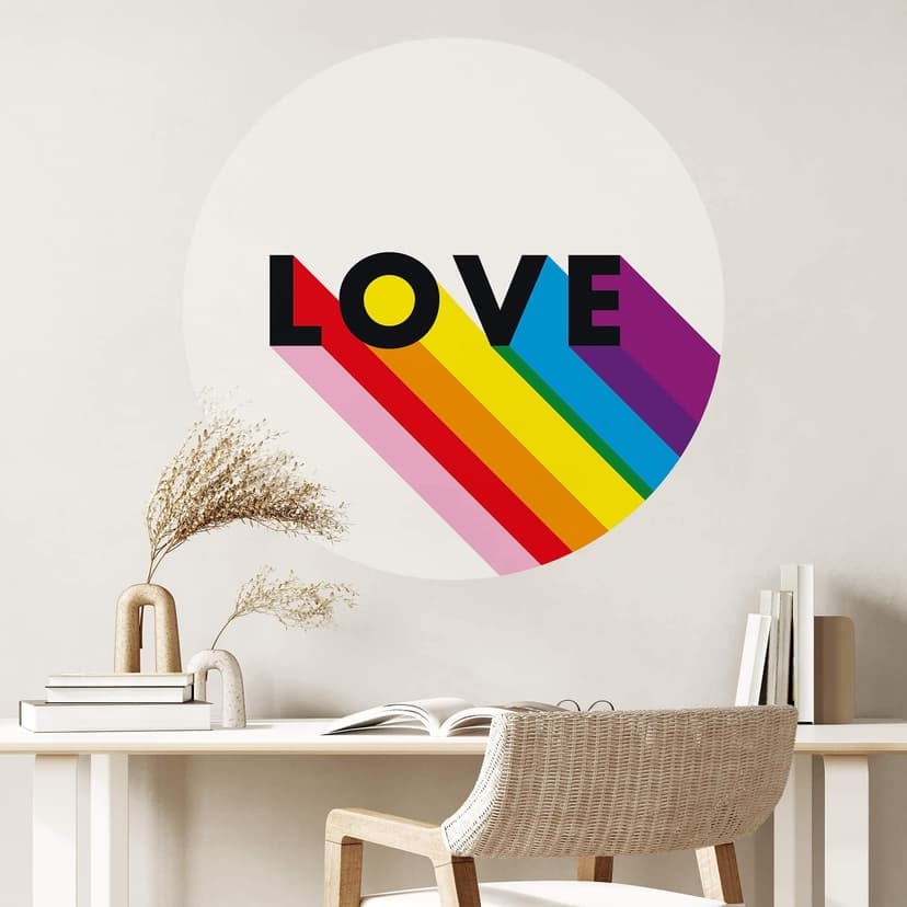 Naklejka na ścianę LGBTQIA+ Love Rainbow - okrągła