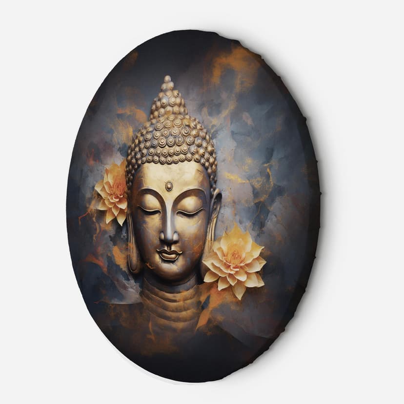Rundes Leinwandbild Gold buddha abstrakt