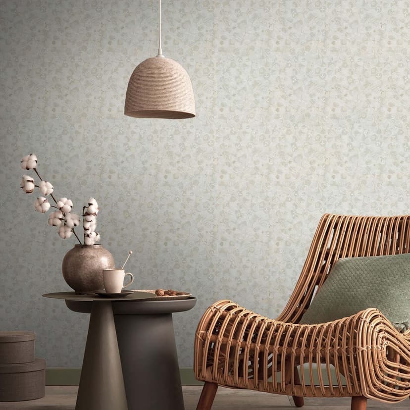 Tapeta kwiaty szwedzki styl nowoczesny - skandynawska tapeta w kwiaty w stylu vintage beżowa tapeta z włókniny