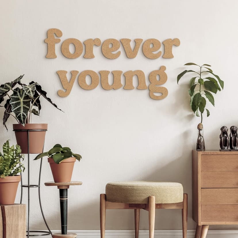 Dekoracja ścienna Forever young - MDF natura