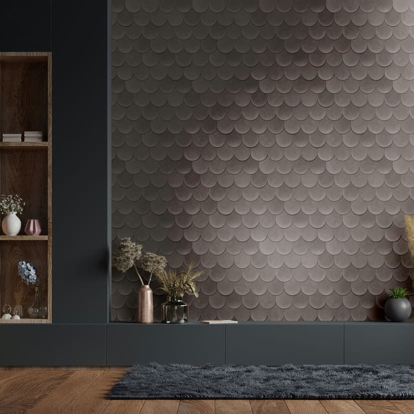 Tapeta z włókniny w kolorze szarym o wyglądzie 3D w stylu vintage o geometrycznym wyglądzie