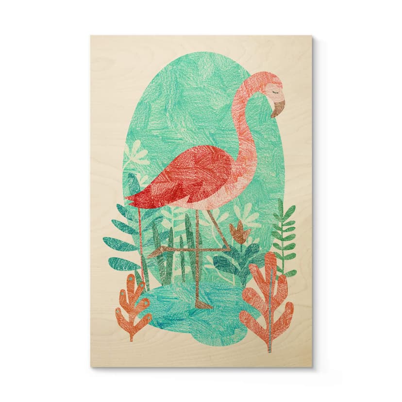 Plakat drewniany Goed Blauw - Flaming