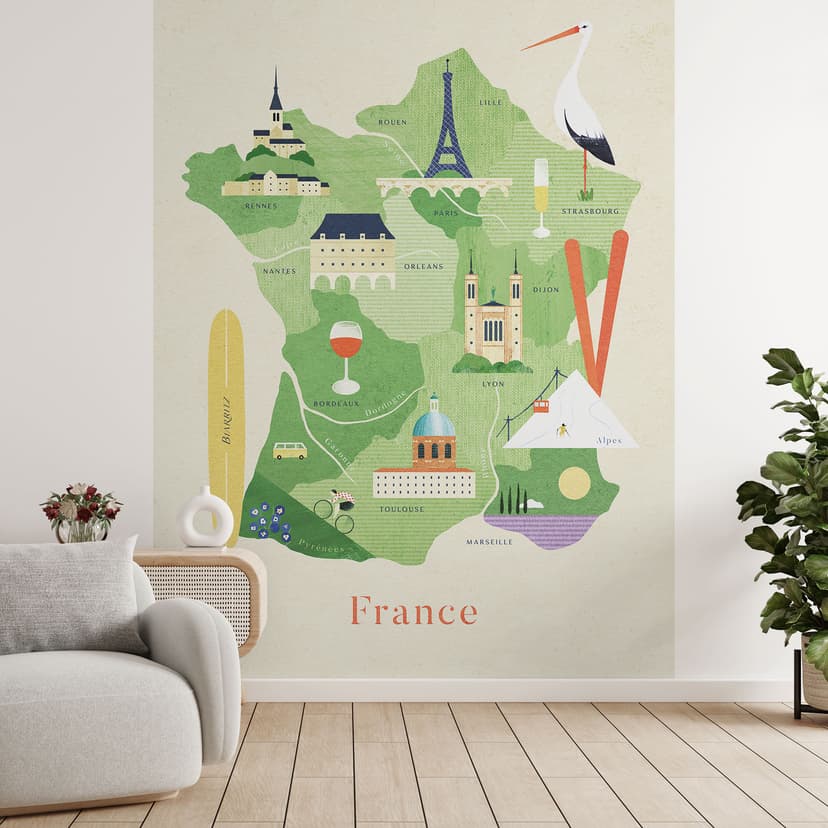 Fototapeta ścienna Mapa Francji - Rzeki