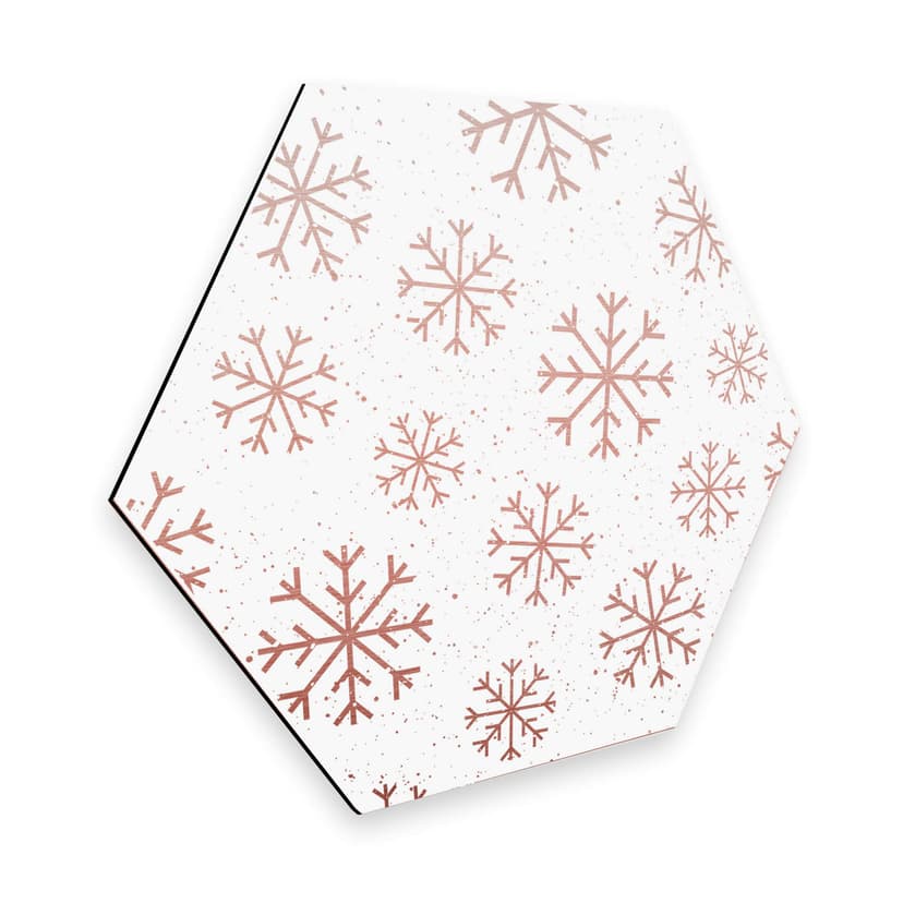 Hexagon - Alu-Dibond-Kupfereffekt Schneeflocken Ei