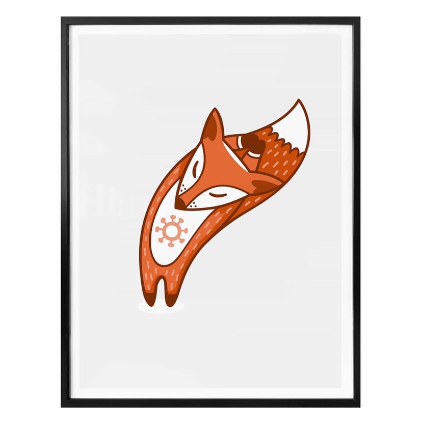 Plakat - Yoga fox 01