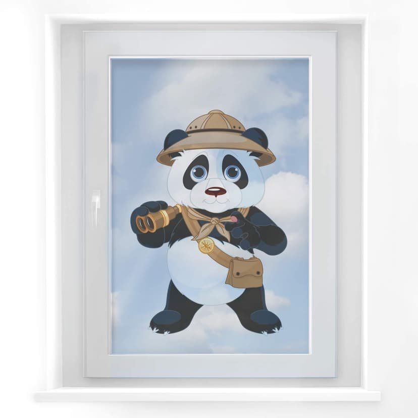 Dekoracja okna Panda na safari