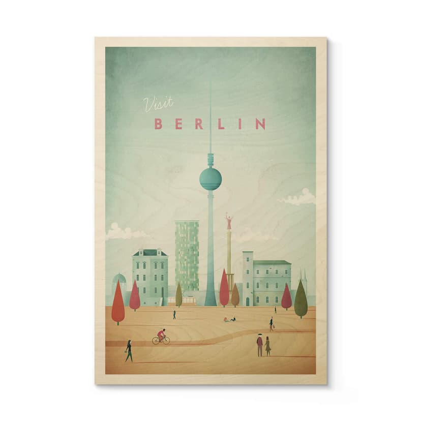 Plakat drewniany Rivers - Berlin