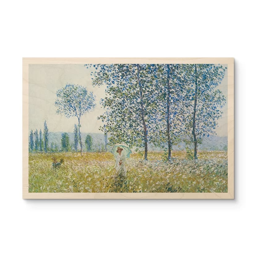 Plakat drewniany Monet - Pola wiosną