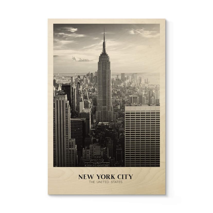 Plakat drewniany New York