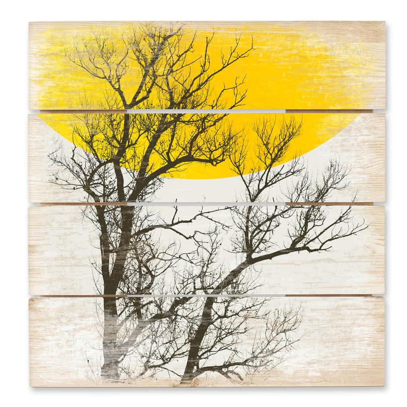 Obraz drewniany Kubistika - Jesienne wspomnienia - 40x41,5 cm