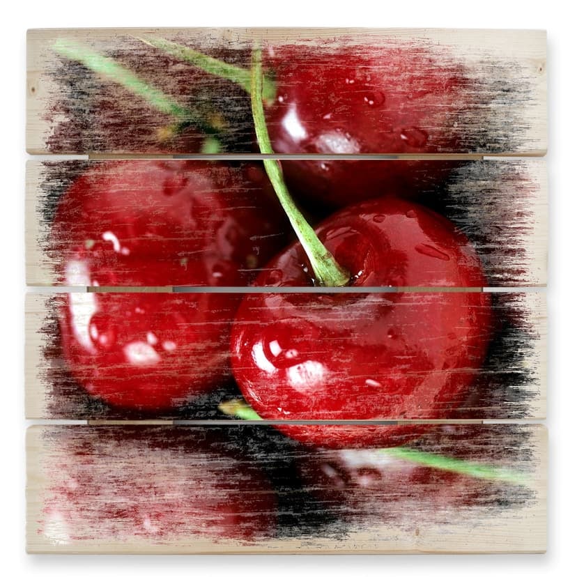 Obraz drewniany wiśnia - 40x41,5 cm