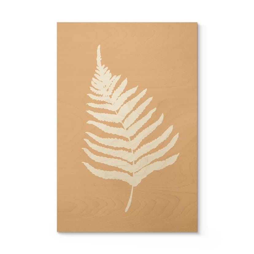 Plakat drewniany sylwetka liścia paproci - 1X Studio
