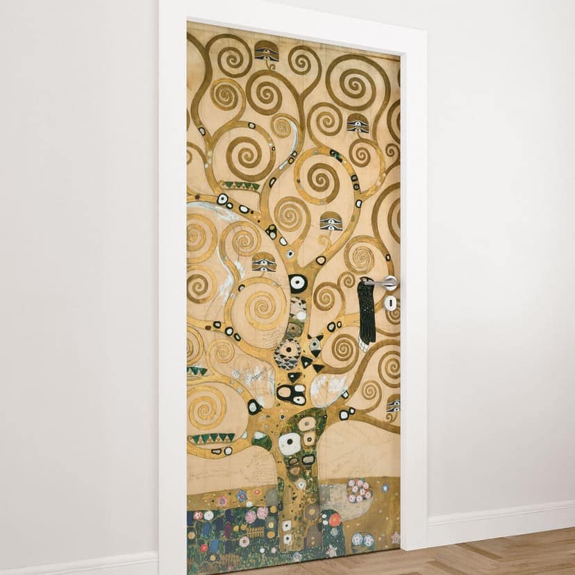 Folia na drzwi Drzewo życia - Klimt - Samoprzylepna dekoracja drzwi