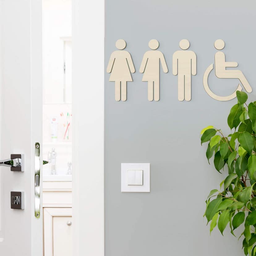 Dekoracja drewniana topola - znak WC