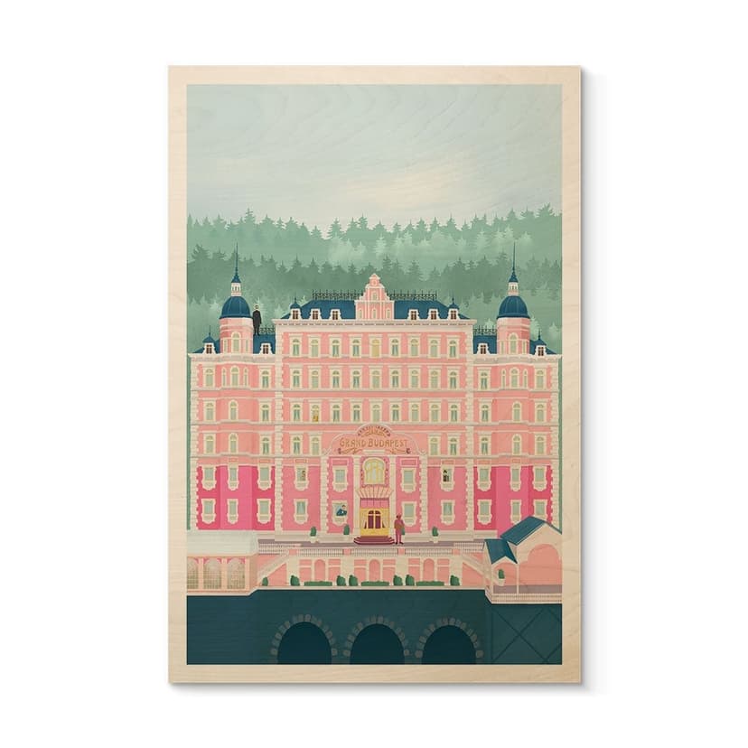 Plakat drewniany Grand Budapest Hotel - Lizde